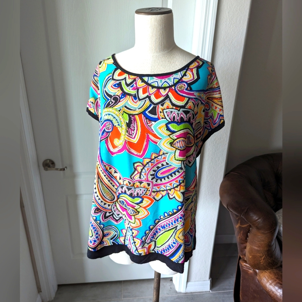 Colorful Paisley Print Blouse